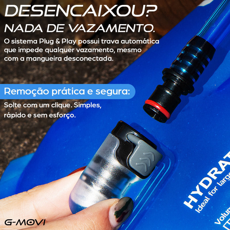 Bolsa de hidratação reforçada com kit completo: mangueira e bico inclusos