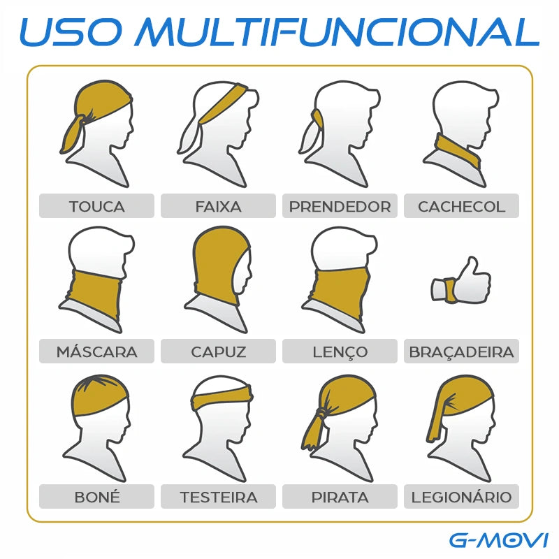 Bandana com proteção UV para trilhas e ciclismo