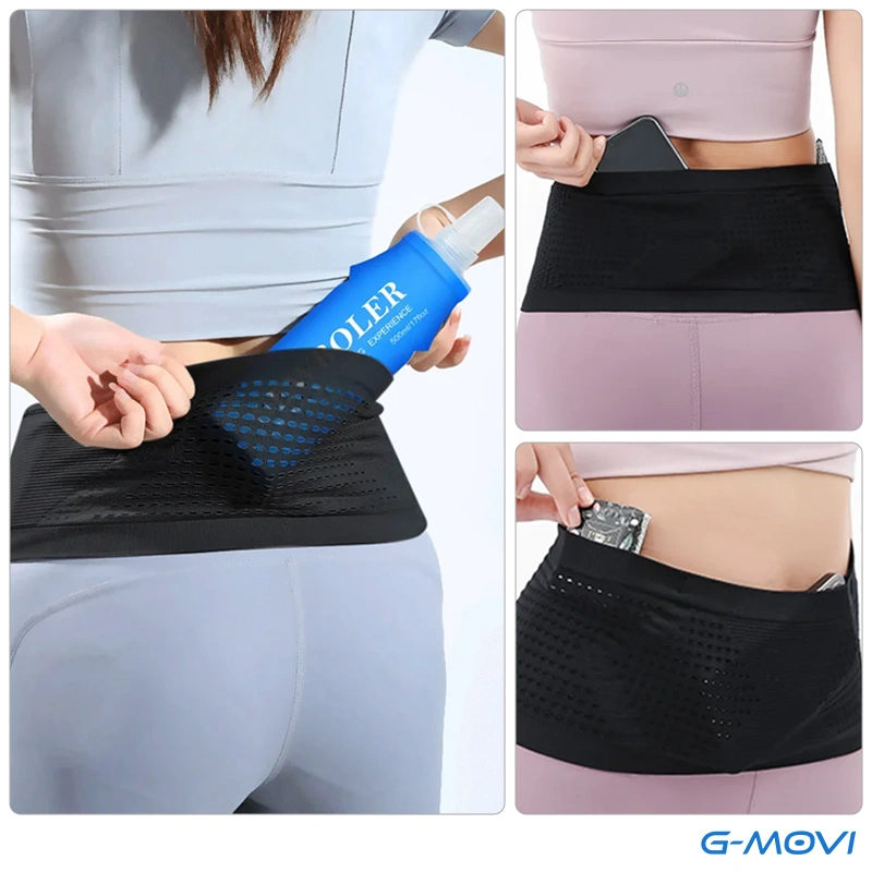 Kit cinto esportivo com garrafa SoftFlask azul