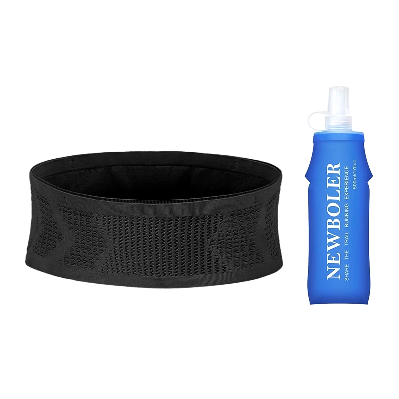 Kit cinto esportivo com garrafa SoftFlask azul