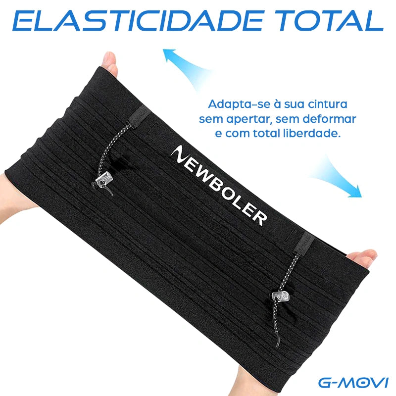 Cinto de performance NEWBOLER preto com bolsos e suporte para celular