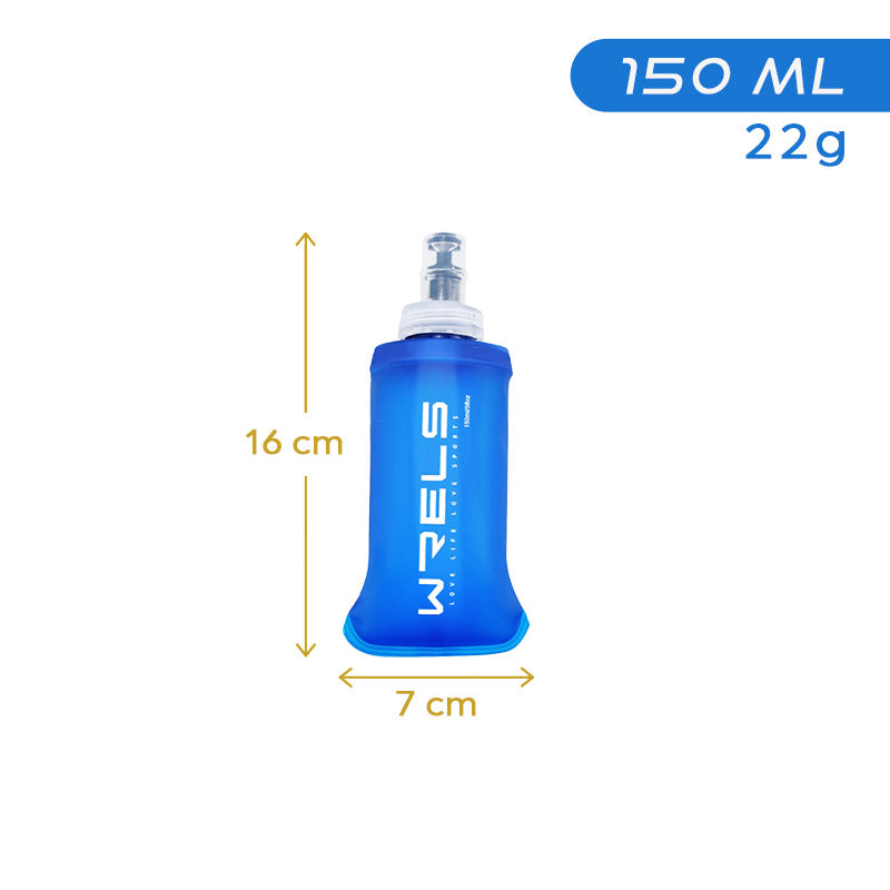 Garrafa soft flask dobrável azul – modelo 150ml