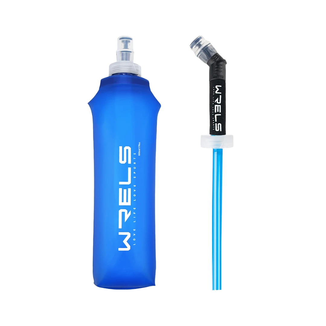 garrafa dobravel azul 500ml com extensor