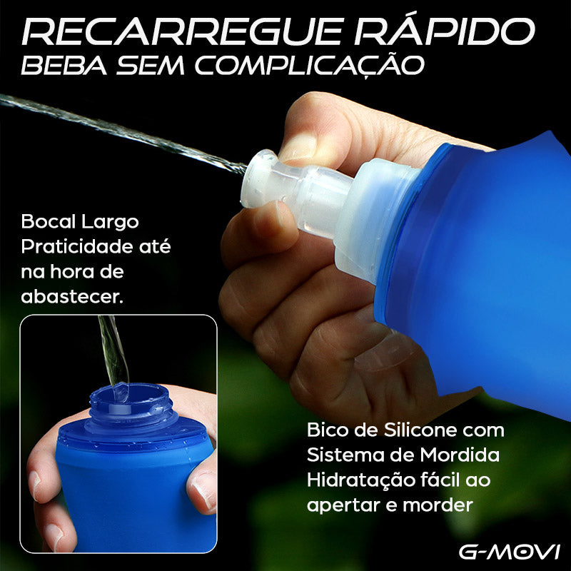 Garrafa soft flask dobrável azul