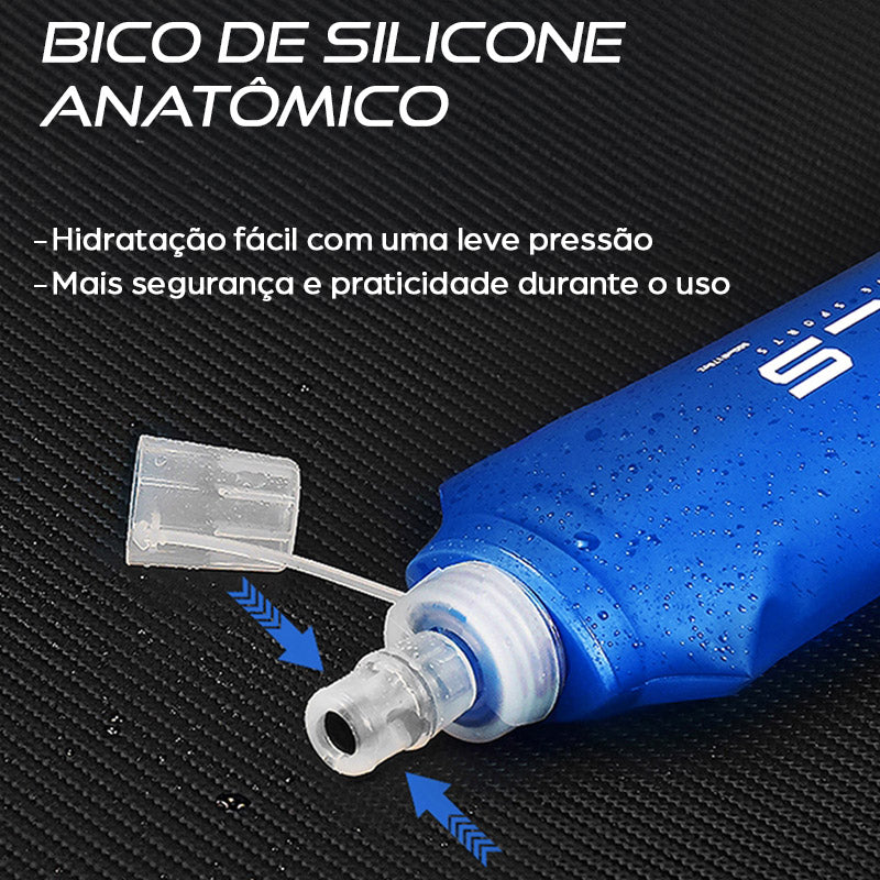 Garrafa soft flask dobrável azul