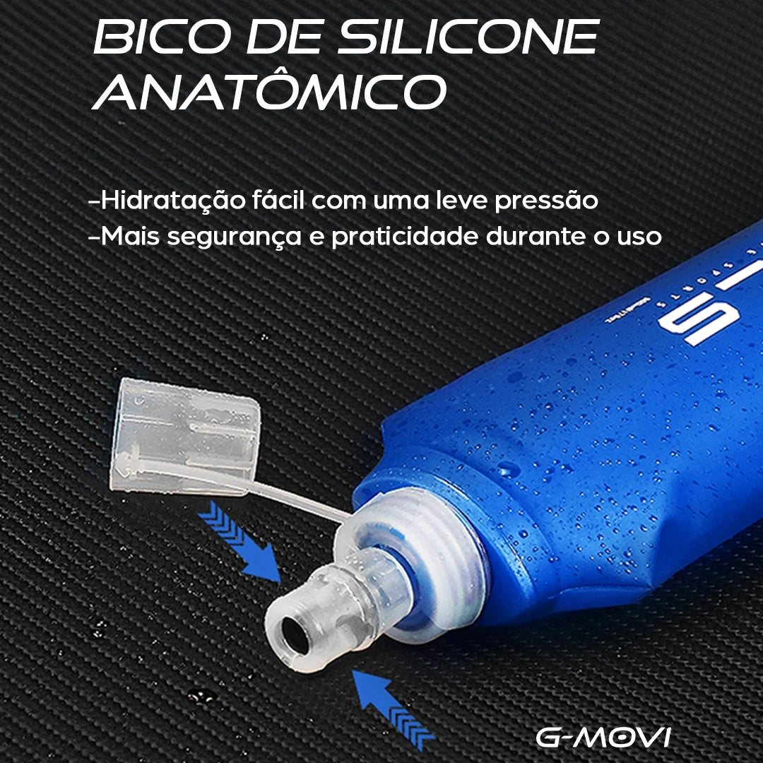 Garrafa soft flask dobrável azul