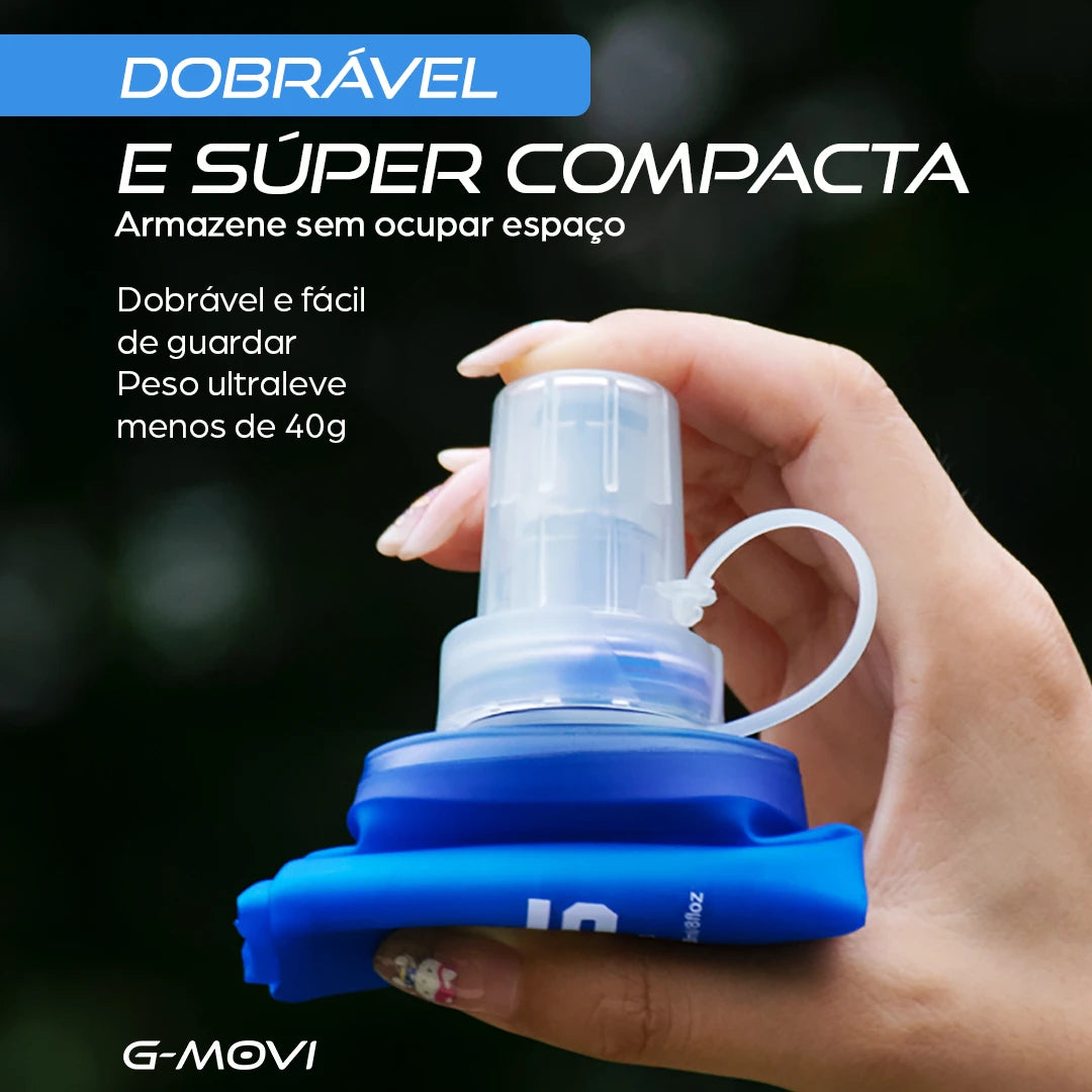 Garrafa soft flask dobrável azul