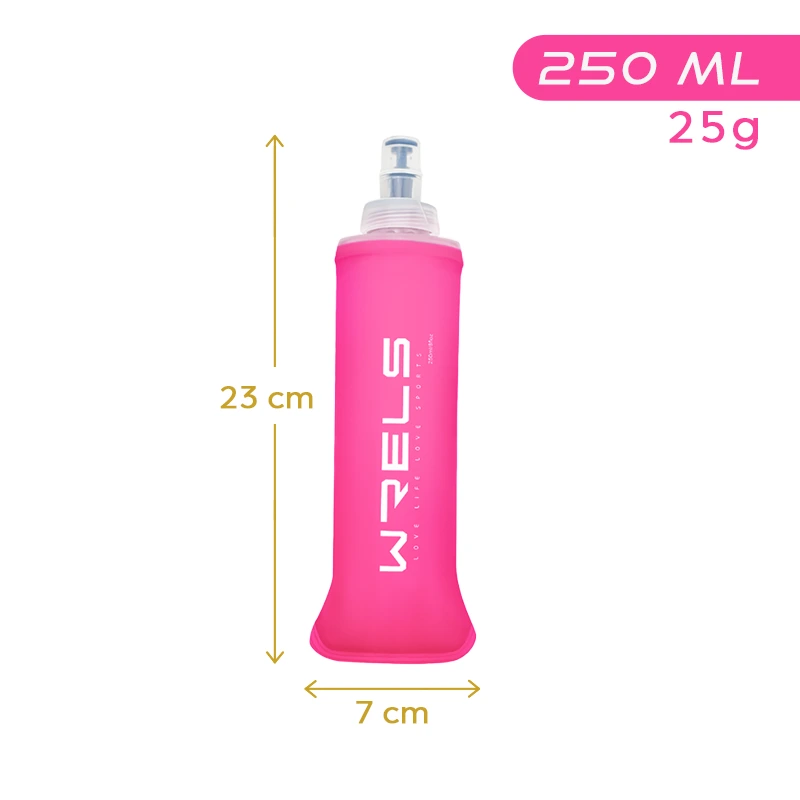 Garrafa soft flask dobrável rosa