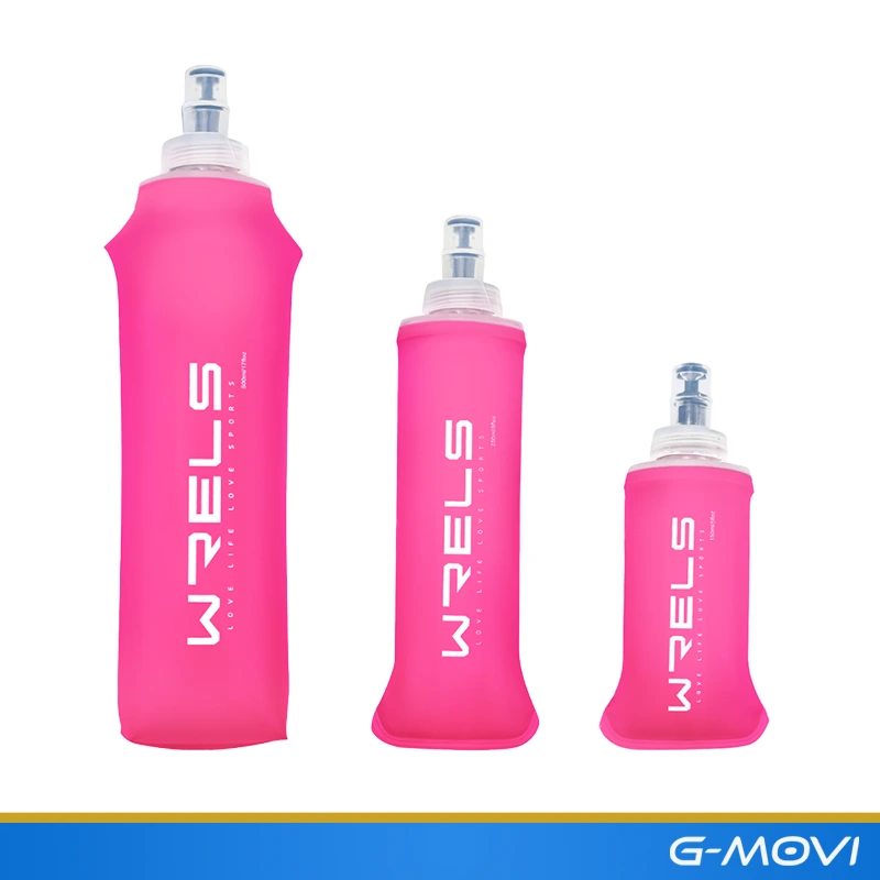 Garrafa soft flask dobrável rosa