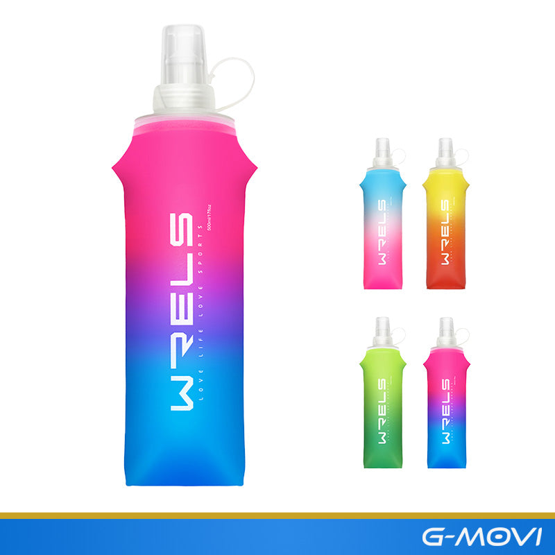 Garrafa dobrável de silicone com design esportivo – 250ml e 500ml nas cores vibrantes