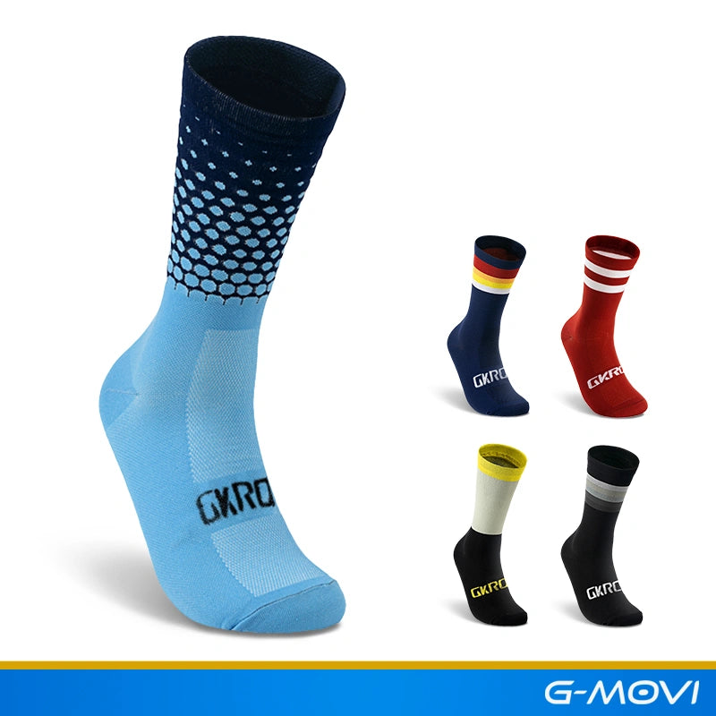 Meias de compressão ciclismo com ajuste anatômico