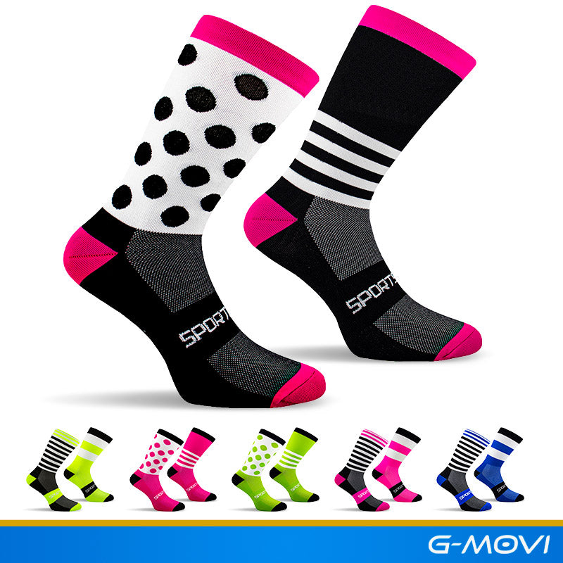 meia de compressão feminina cano médio com design moderno e cores vibrantes