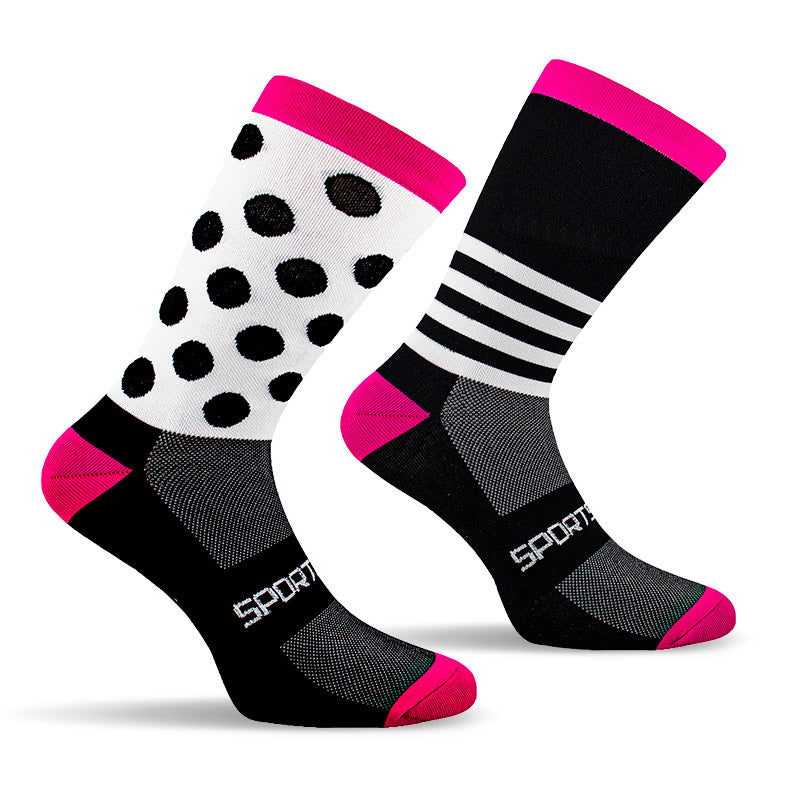 meia de compressão feminina cano médio com design moderno e cores vibrantes