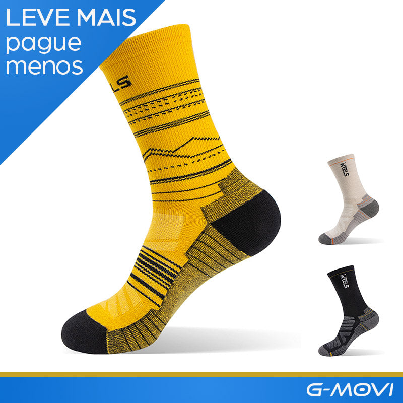 Meia de trilha em lã merino com ajuste anatômico e conforto térmico natural