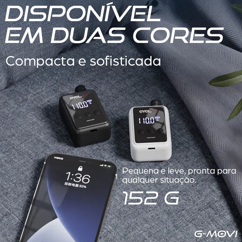 Mini Compressor de 150 PSI Portátil com Display Digital